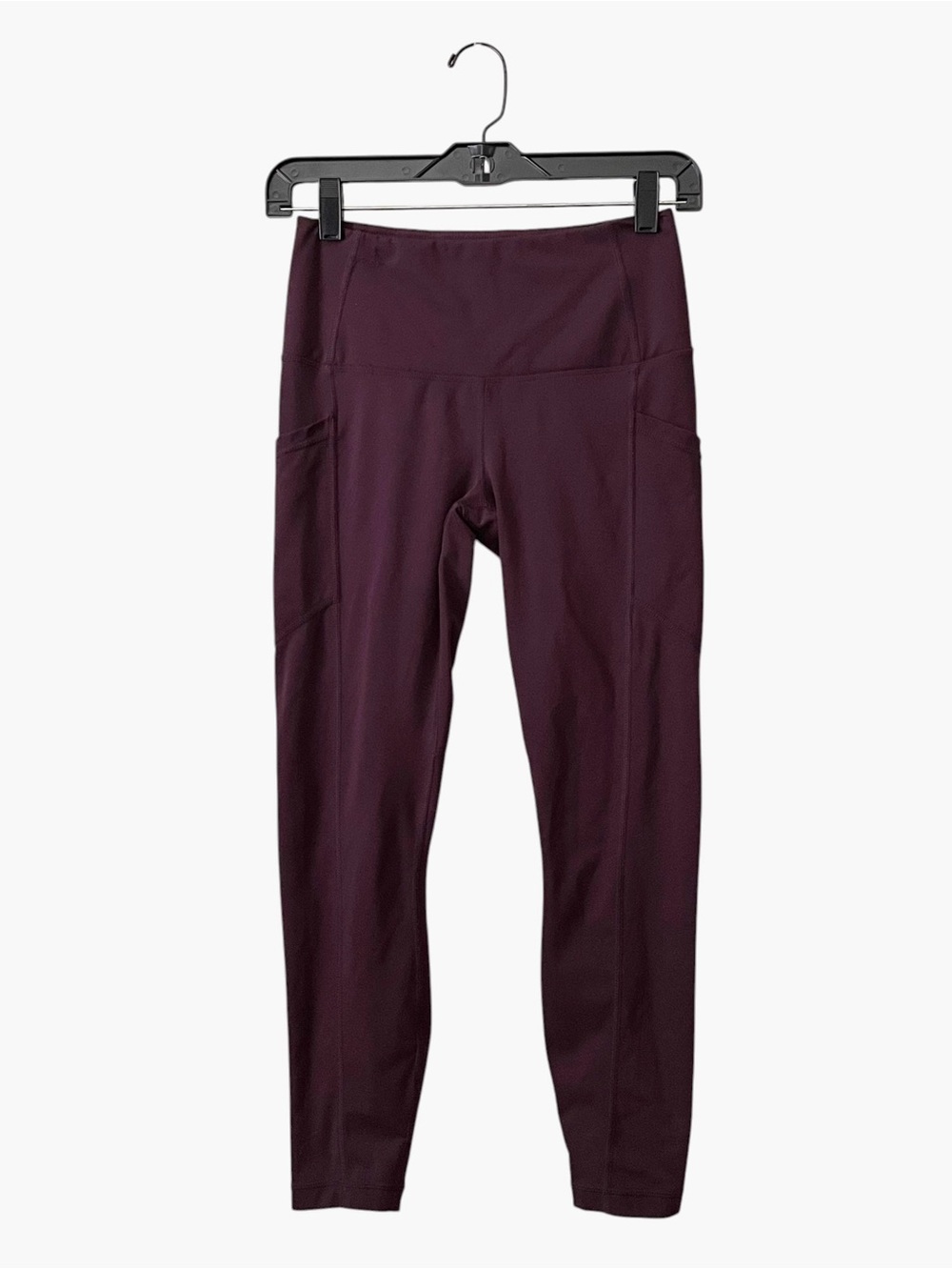 Yogalicious Lux Mid Rise 7/8 Leggings Women's Size S Plum Purple Waist Pockets